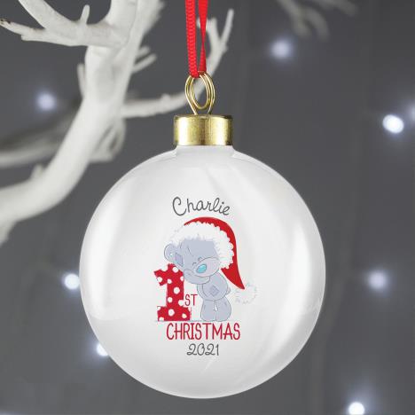 Personalised Tiny Tatty Teddy My 1st Christmas Bauble Extra Image 2